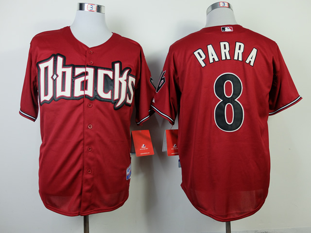 Men Arizona Diamondback #8 Parra Red MLB Jerseys
